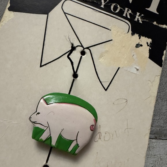 New NOS Nony New York Pig Button Covers Farm Animals Novelty Cottagecore NWT - Picture 8 of 8